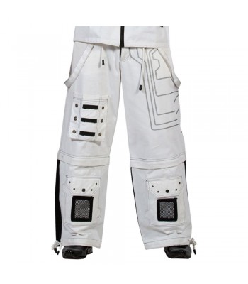 Men Gothic Trousers White Black Straps Trousers Gothic Pant Punk Cyber Pant